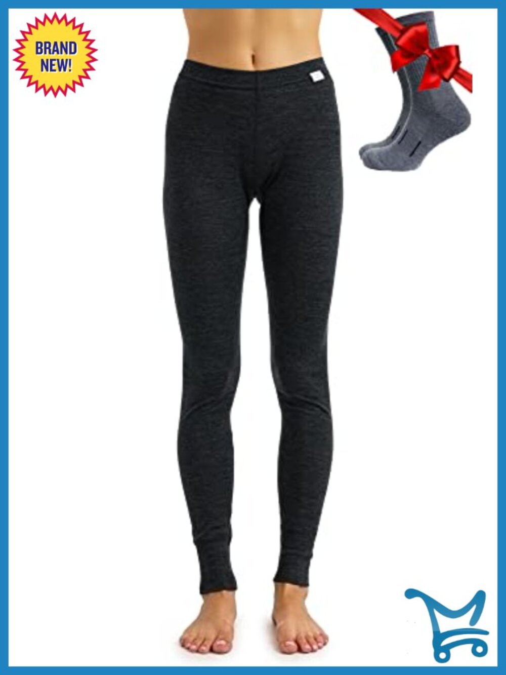 Merino Wool Thermal Leggings Women Base Layer Pants Lightweight